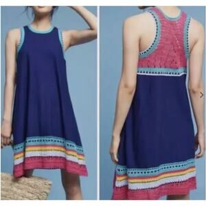 Akemi Kin Xanthe Blue Dress Crochet Size Large